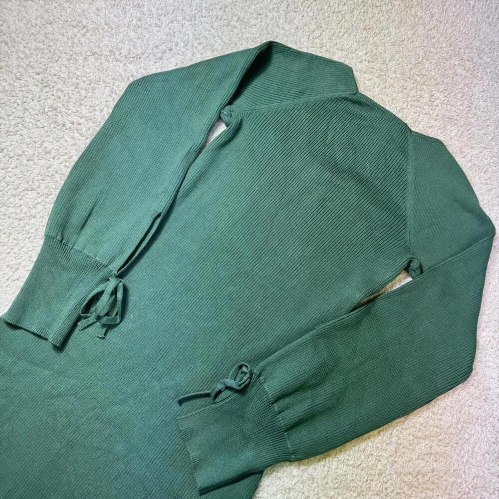 Free Assembly Tie Back Midi Sweater Dress Green XS NWT - Picture 4 of 9